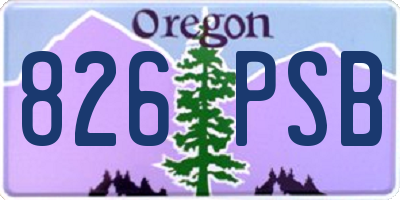 OR license plate 826PSB