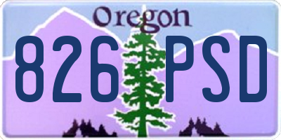 OR license plate 826PSD
