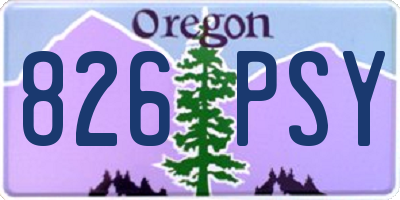 OR license plate 826PSY