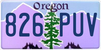 OR license plate 826PUV