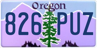 OR license plate 826PUZ
