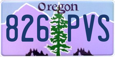 OR license plate 826PVS