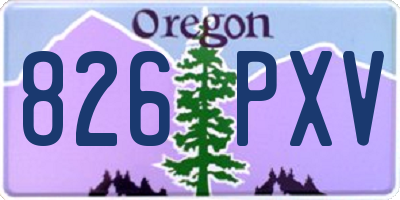 OR license plate 826PXV