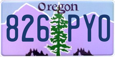 OR license plate 826PYO