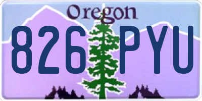 OR license plate 826PYU
