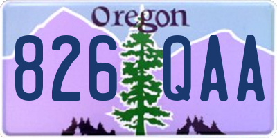 OR license plate 826QAA