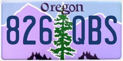 OR license plate 826QBS