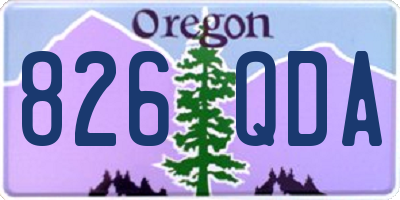 OR license plate 826QDA