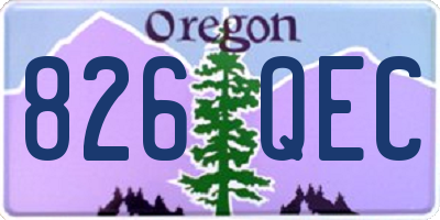 OR license plate 826QEC