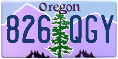 OR license plate 826QGY