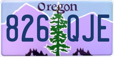 OR license plate 826QJE