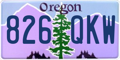 OR license plate 826QKW