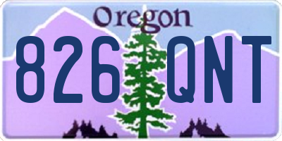 OR license plate 826QNT