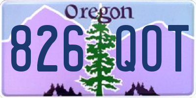 OR license plate 826QOT