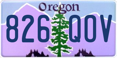 OR license plate 826QOV