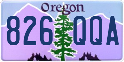 OR license plate 826QQA