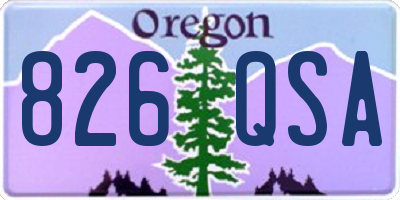 OR license plate 826QSA