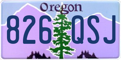 OR license plate 826QSJ