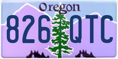OR license plate 826QTC