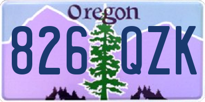 OR license plate 826QZK