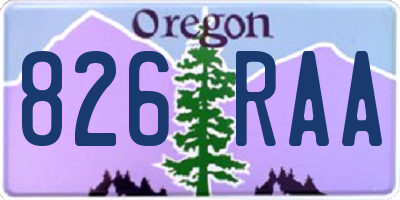 OR license plate 826RAA