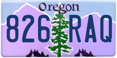 OR license plate 826RAQ
