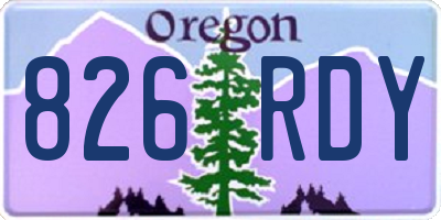 OR license plate 826RDY