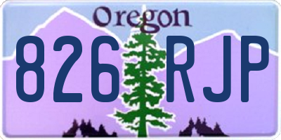 OR license plate 826RJP