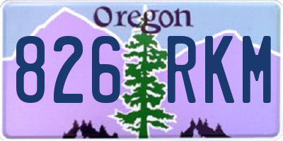 OR license plate 826RKM