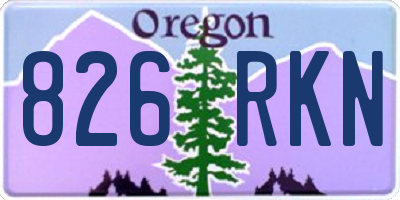 OR license plate 826RKN