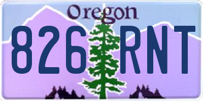 OR license plate 826RNT
