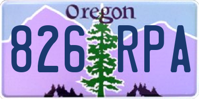 OR license plate 826RPA