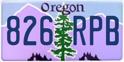 OR license plate 826RPB