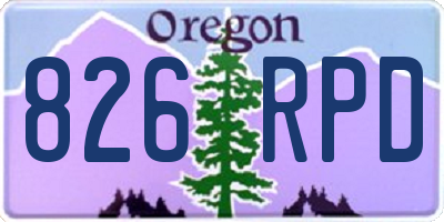 OR license plate 826RPD