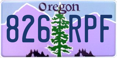 OR license plate 826RPF
