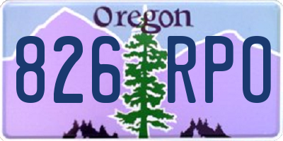 OR license plate 826RPO
