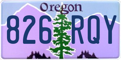 OR license plate 826RQY