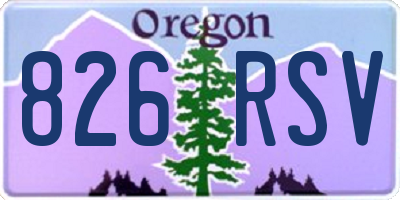 OR license plate 826RSV
