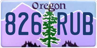 OR license plate 826RUB