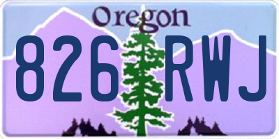 OR license plate 826RWJ