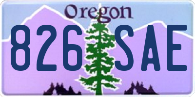 OR license plate 826SAE
