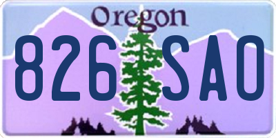 OR license plate 826SAO