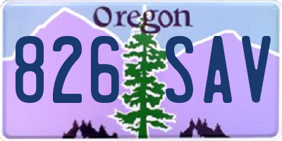 OR license plate 826SAV