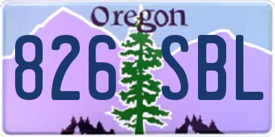 OR license plate 826SBL