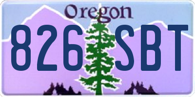 OR license plate 826SBT