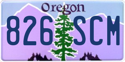 OR license plate 826SCM