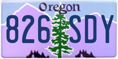 OR license plate 826SDY