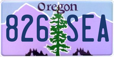 OR license plate 826SEA
