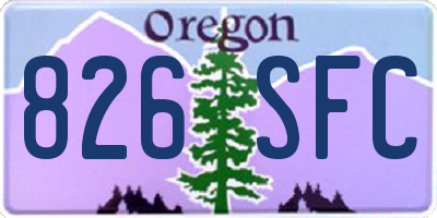 OR license plate 826SFC