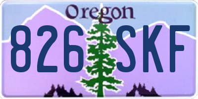 OR license plate 826SKF